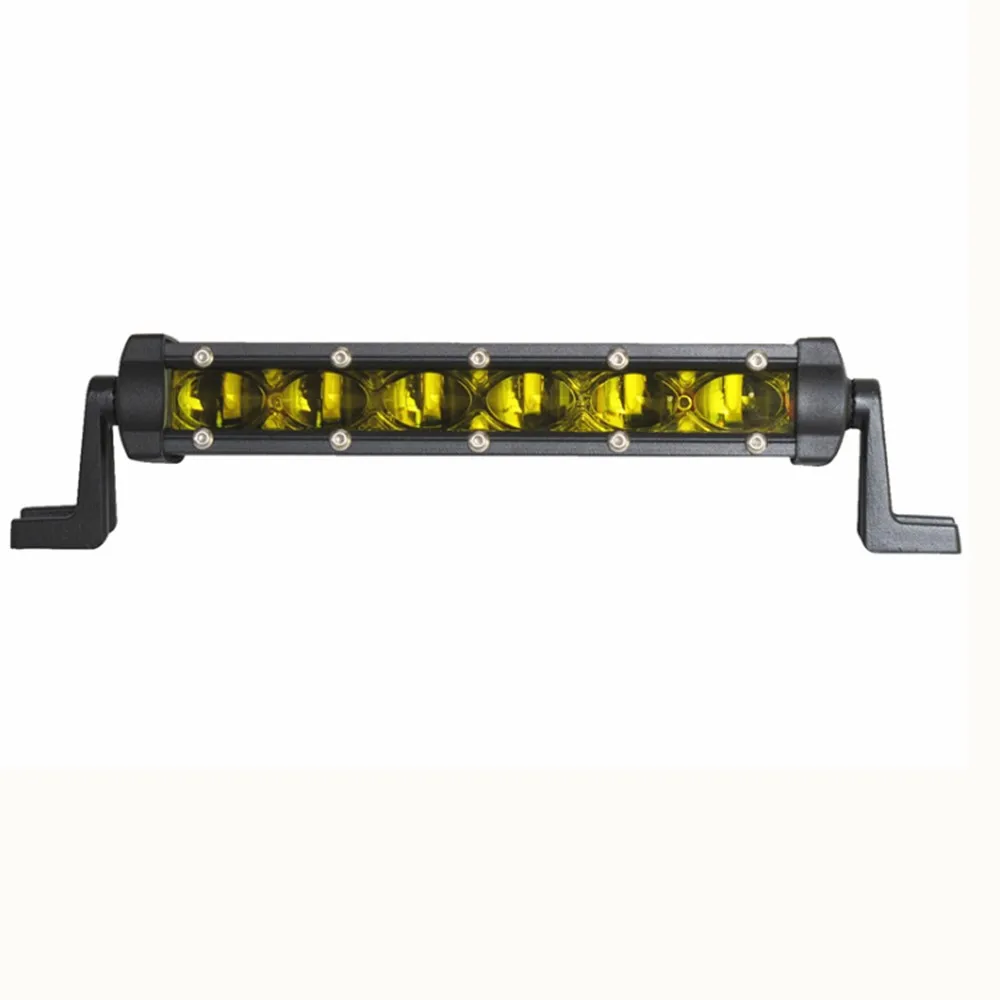 Marloo 8 inch 30W Ultra Thin Slim Single Row LED Light Bar 6D For Offroad Truck 4X4 4WD Jeep Car 12V 24V White Amber Lamp