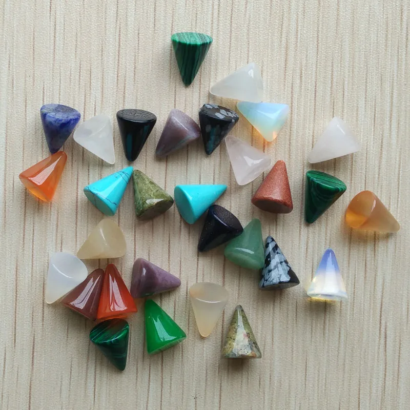 

2017 New fashion assorted natural stone cone shape cab cabochon beads for jewelry Accessories 10x12mm wholesale 30pcs/lot free