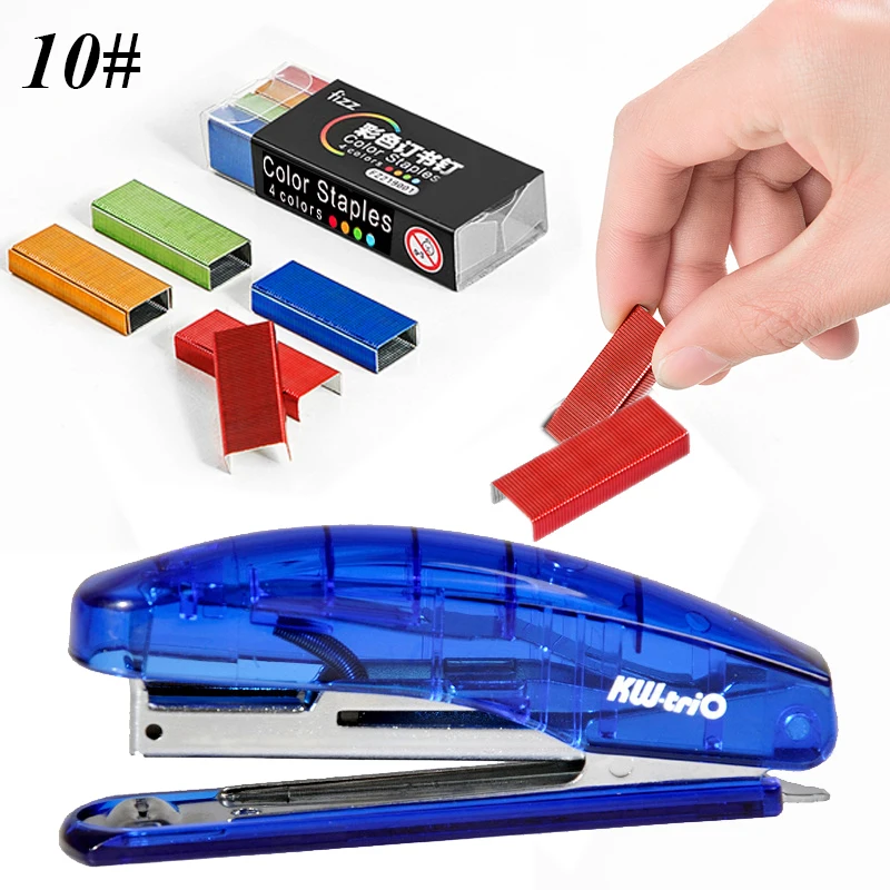 

Manual Transparent stapler Kawaii staplers set with 10# staples Stationery school office material supplies