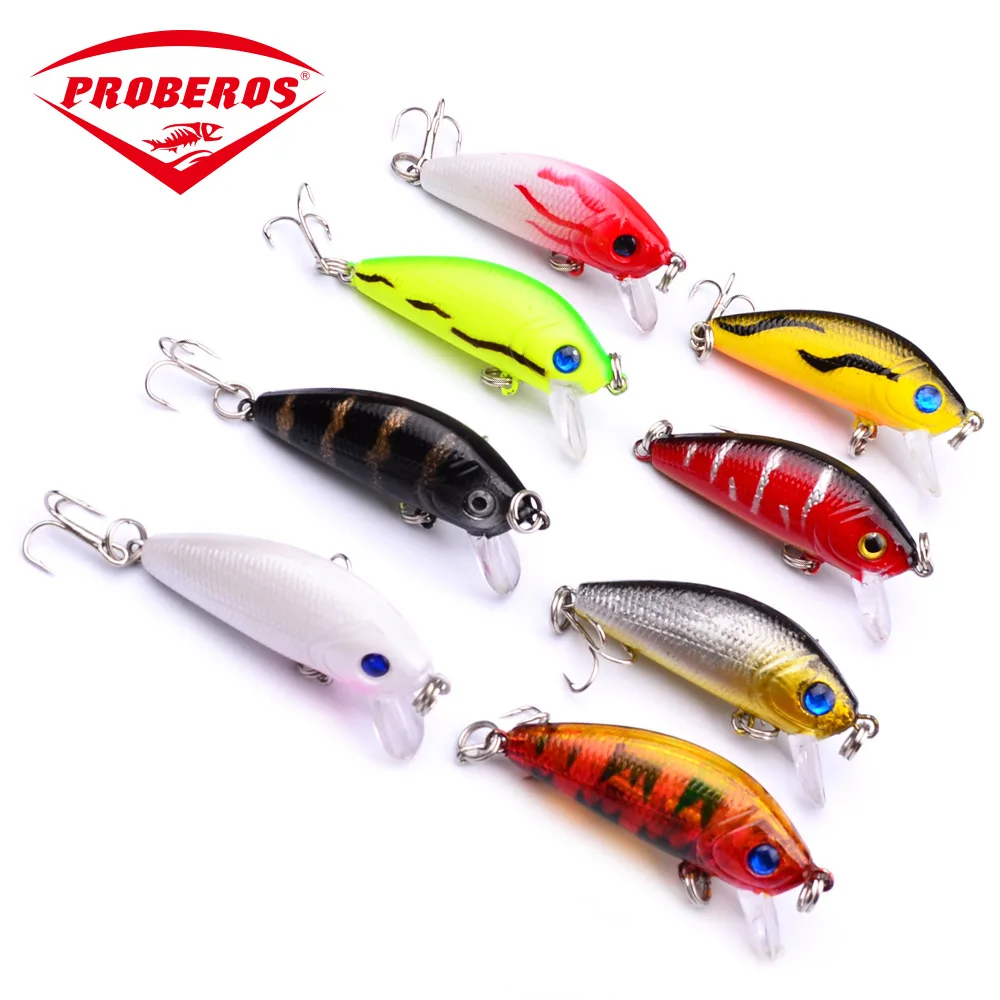 

PRO BEROS 5cm 3.6g classic road sub-bait plastic bait road bait 8pcs/lot for fishing lure Hard hook