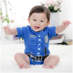 2022 Summer baby boys bodysuits baby shortalls Police baby boy clothes jumpsuit ropa de bebe