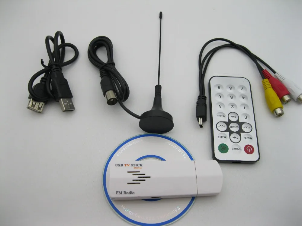 USB TV çubuk mini PC Tuner alıcı adaptörü ile dünya çapında Analog alıcı FM radyo PC dizüstü Windows XP/Vista/Win7 S01