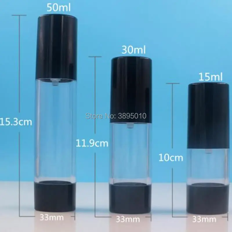 15ml 30ml 50ml Airless Vacuum Bottle Empty Plastic Refillable Perfume Toiletries Container F734