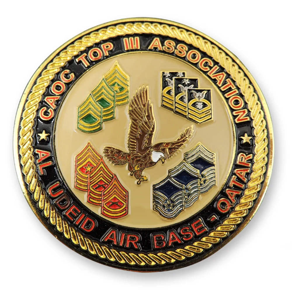 Metal 3D Gold Plated Coin high quality USA AIR military Commemorative coins factory custom Soft Enamel Souvenir coins