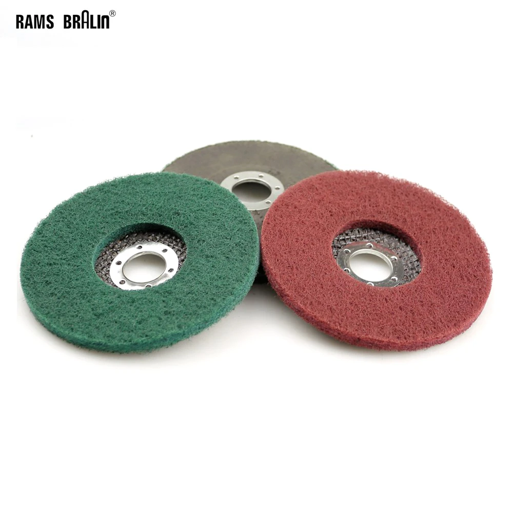 10 pieces 125*8*22mm Non-woven Flap Grinding Disc Nylon Polishing Wheel Angle Grinder Tools for Metal Polish