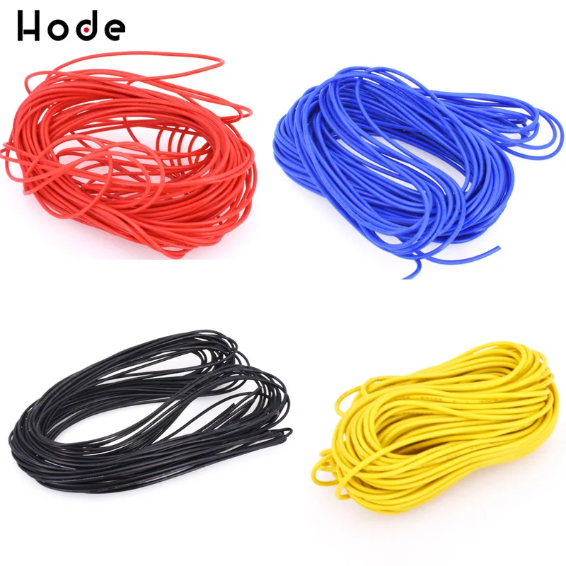 10M UL-1007 24AWG Hook-up Wire 80C / 300V Cord DIY Electrical Wire cable Red/Black/Blue/Yellow