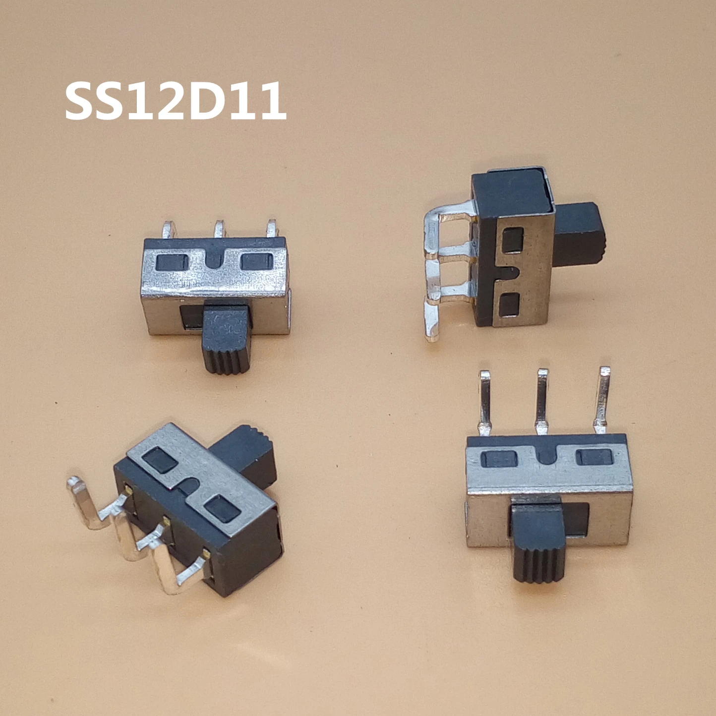 10Pcs SS12D11 toggle switch 3Pins Curved needle 1P2T handle high 5mm spacing of 4.7mm 3A 250V