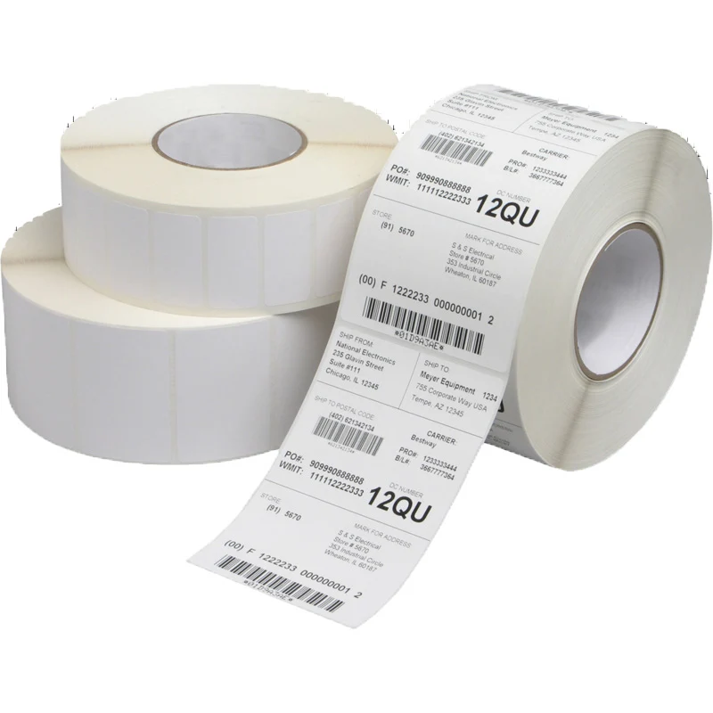 Thermal adhesive Barcode label paper 50mm width different height Heat-variable Clothes Label Paper sticker bar code paper