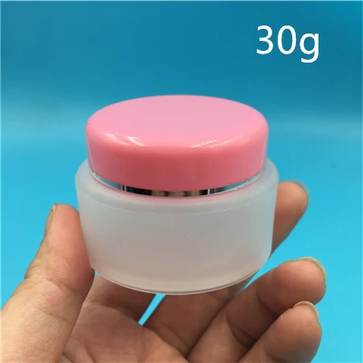 50 قطعة 30 مللي 50 مللي متجمد الأبيض البلاستيك زجاجة تعبئة فارغة جرة الوردي الأزرق غطاء لولبي كريم حاويات مستحضرات التجميل الفارغة #5