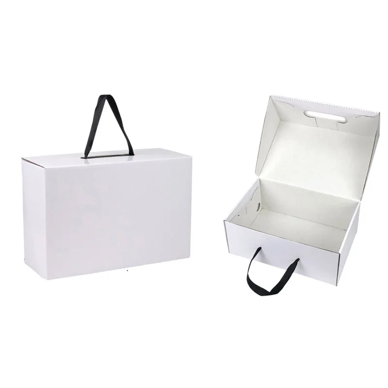 50Pcs/Lot White/Black Kraft Paper Gift Box Children\'s shoe box Portable Case Women men shoe box 4 Size Custom logo