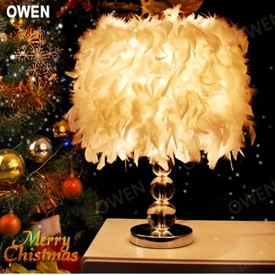 crystal feather crystal lamps Owen Lighting cozy bedroom bedside lamp table lamp creative romantic wedding  ZCL ZL345