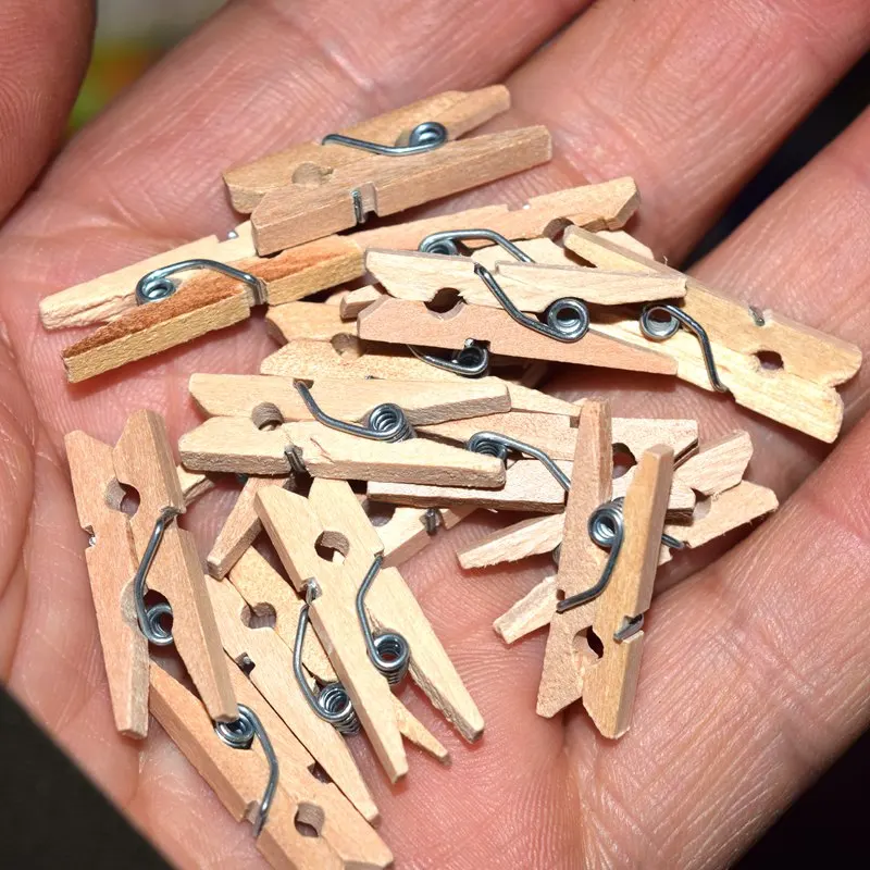 10-50 Teile/paket Heißer Verkauf Mini Natürliche Holz Kleidung Foto Papier Peg Pin Wäscheklammer Handwerk Clips Schule Büro Schreibwaren 19331 – Detail 18