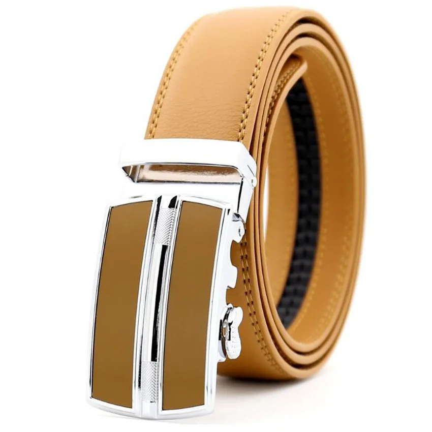 

Men Automatic Belt length:110-125cm Black\blue ed\white\orange color width:3.5cm Men leather belt Ceinture hommes