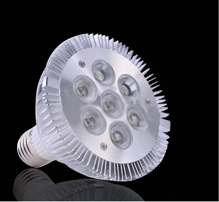 

Free shipping high lumen CRI >85% dimmable 7W par30 lamp 110v 220V 240V 7X1W E27 COB Par30 LED Spotlight