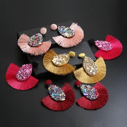 Ethnic Bohemia Statement Tassel Clip on Earrings Without Piercing for Women Party Pendientes Oorbellen Brincos Clips Jewelry