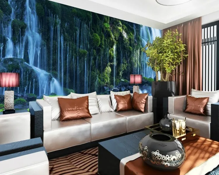 

landscape waterfall photo mural wallpaper 3D large wallpapers for living room papel de parede para sala estar 3d