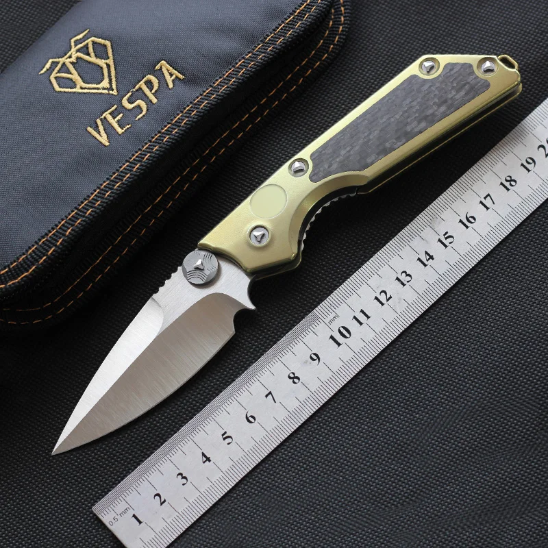 VESPA MSG-2 folding knife M390 Blade TC4+CF Handle outdoor camping hunting knife Tactical survival tool EDC pocket knives