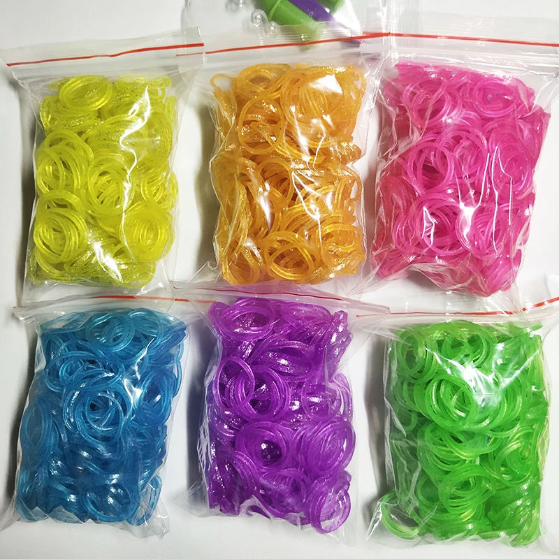 Bandas de borracha para tear, brinquedos diy para crianças, laços, pulseiras, meninas, presente, faixas de borracha de cabelo, refil, tecido de pulseira, 1800 peças