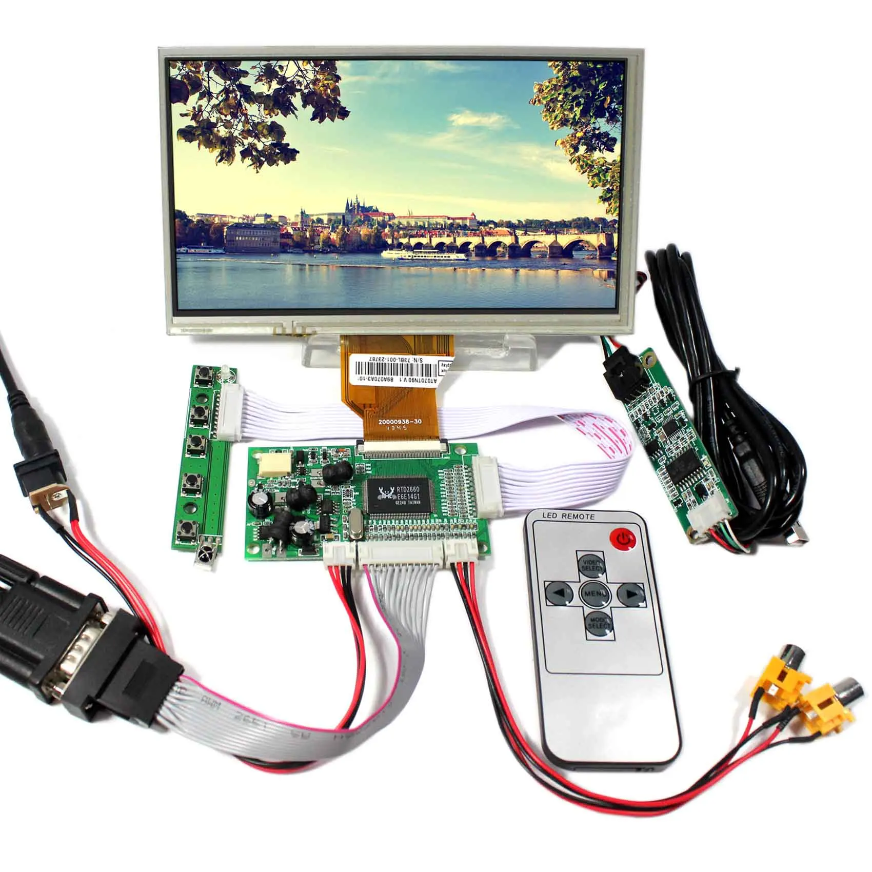 

7inch AT070TN90 800x480 LCD With Touch Panel VS070TP-A5+VGA 2AV LCD Controller Board VS-TY50-V1