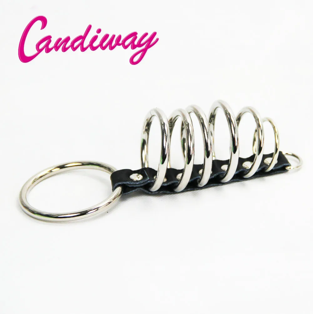 8Rings cock ring delay penis holder steel Fetish extender Ejacu Cage Bondage Impotence Erection Aid Sex aid Erectile Dysfunction