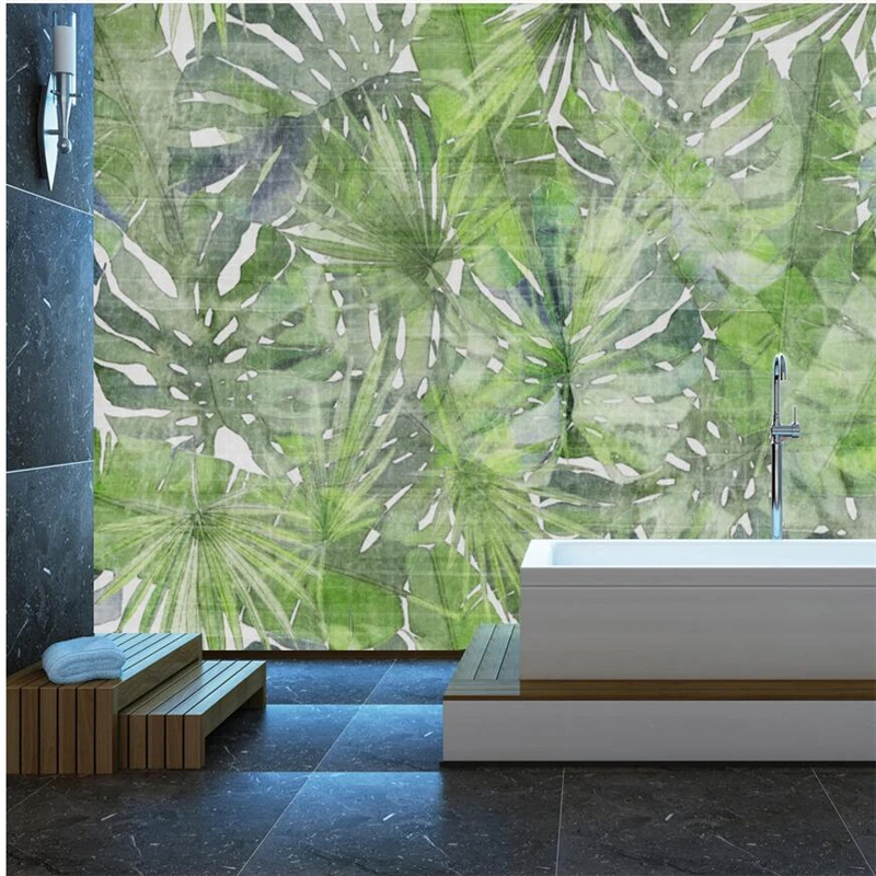 

wellyu papel parede Custom wallpaper Modern minimalist fresh tropical banana leaf living room backdrop photo wallpaper