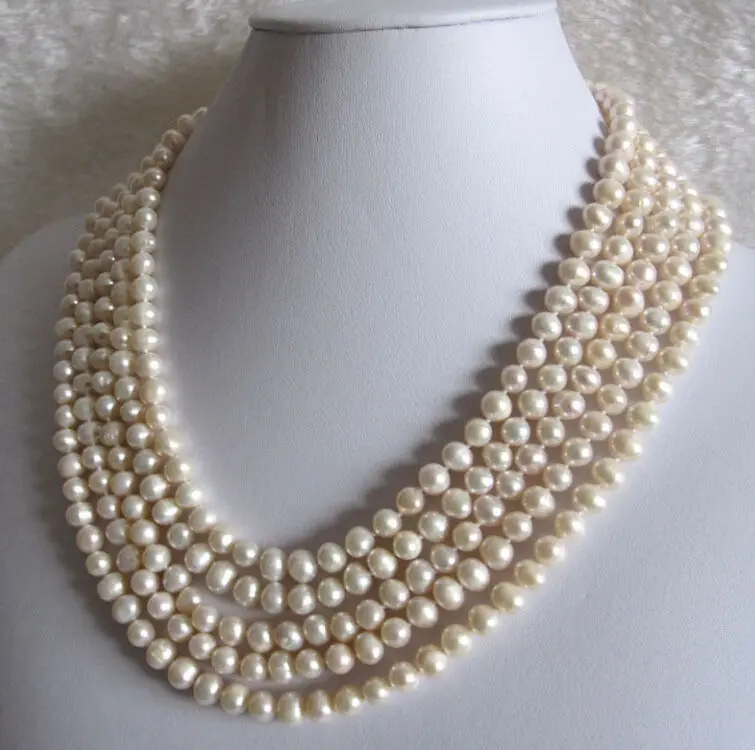 

LONG! 7-8mm AAA+ Freshwater cultured Pearl Necklace 100"