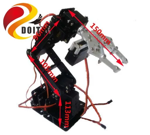 

Original 6 Dof Robot Arm +Mechanical Claw+6PCS High Torque Servos + Large Metal Base DIY RC Toy Robot Arm Manipulator