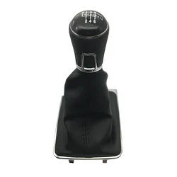 Car Gear Shift Knob With Gear Shift Collars Boot Cover For Volkswagen VW PASSAT B7 CC Shifter Knob 12mm 5 6 speed