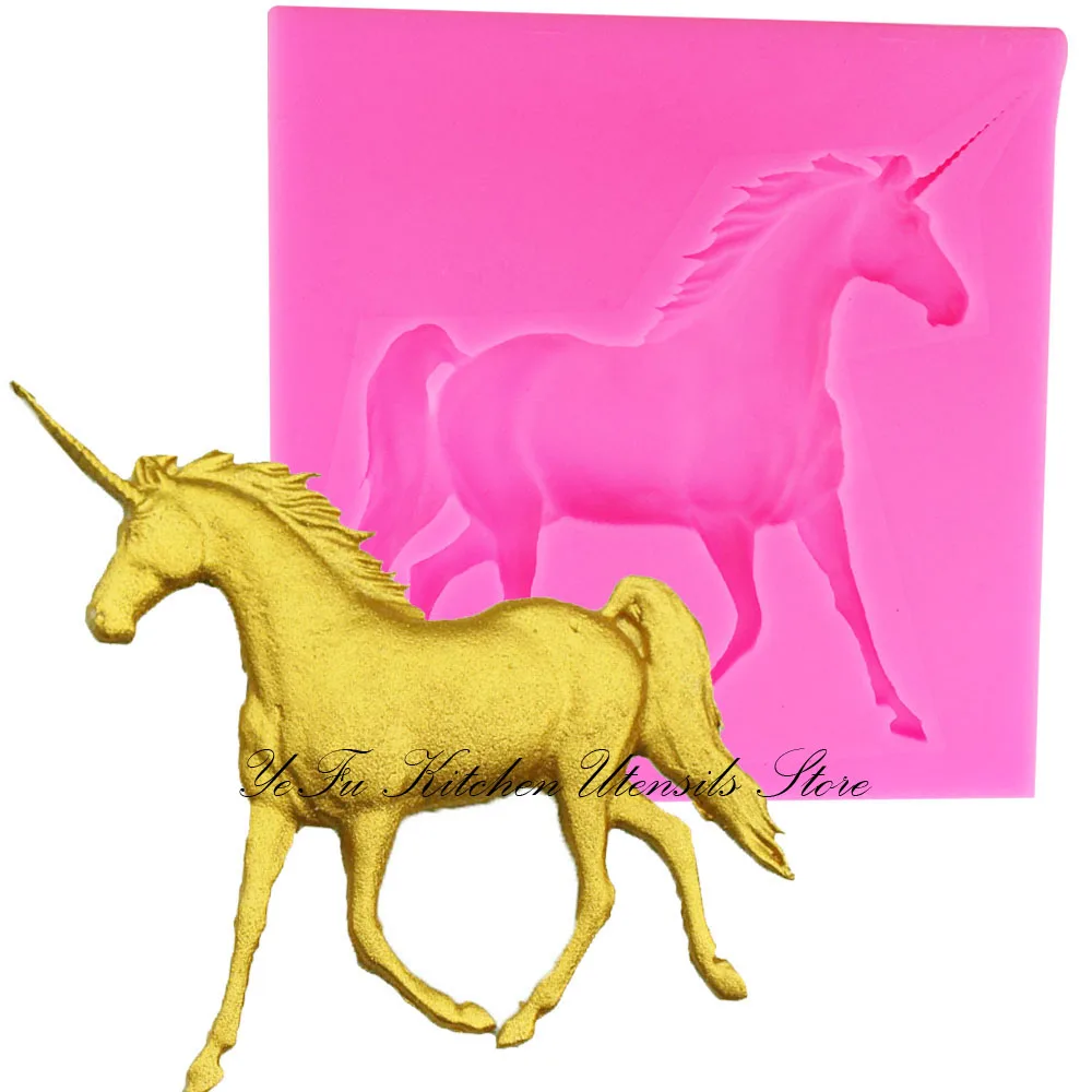 Horse unicorn Silicone mould fondant mold cake decorating tools chocolate gumpaste molds clay/rubber T1059