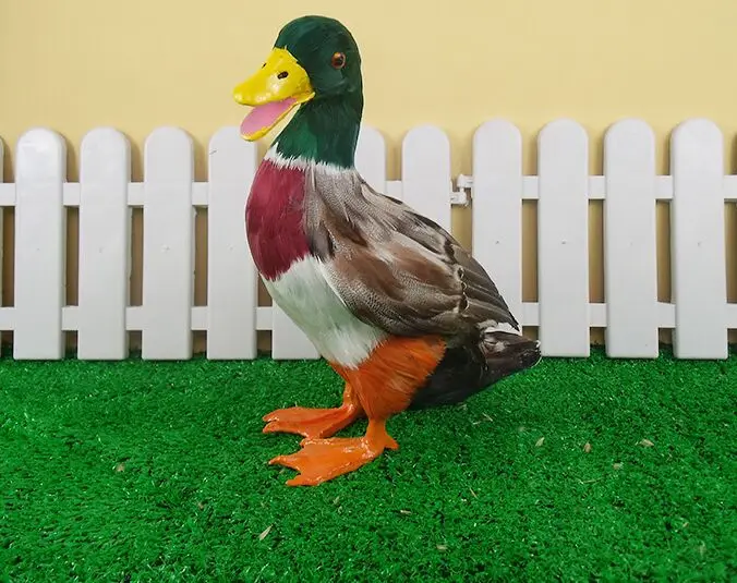 28x20cm simulation animal duck model ,polyethylene&furs handicraft,decoration gift A761