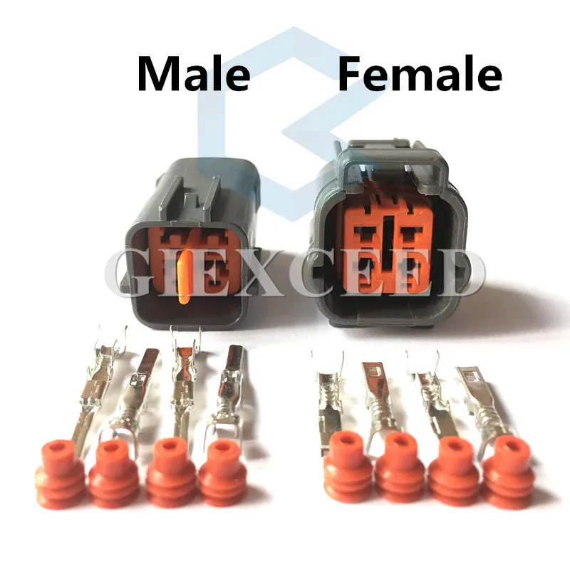 2 Sets 4 Pin Starter 6195-0018 6195-0015 Female And Male Oxygen O2 Sensor Plug Socket For Cars Automotive Connector