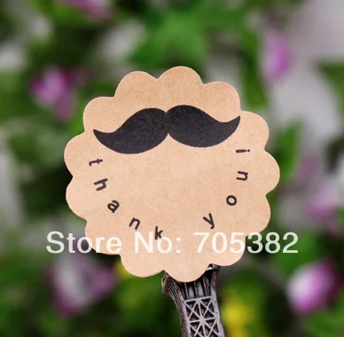 100pcs/lot New Kraft Black Mustache 