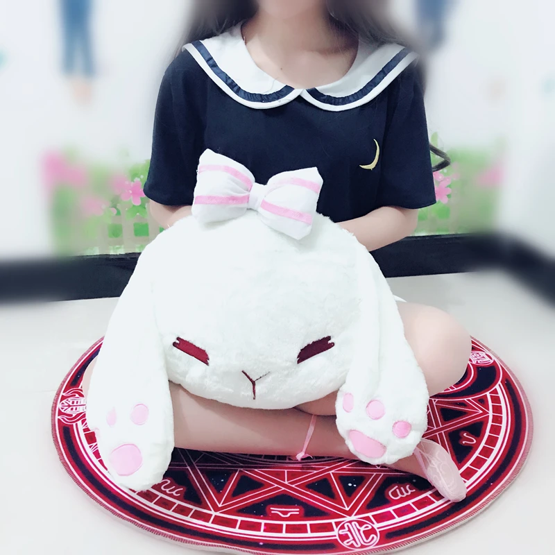 Plush Knapsack Rabbit Head Bag Diurnal Soft Sister Lolita Girl Lovable Slant Sore Bag Hand-held Backpack  Gift for Girl Toy A064