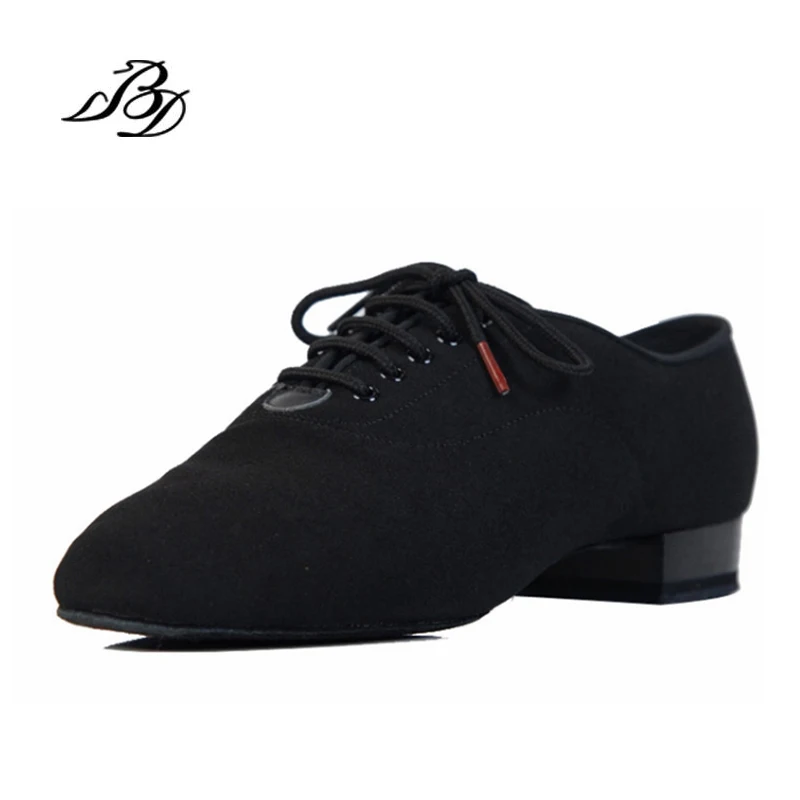 Scarpe da ballo uomo moderno non in vera pelle marca Square BD 309 Party Ballroom scarpe latine morbida pelle bovina nera 317 tacco 2.5 CM