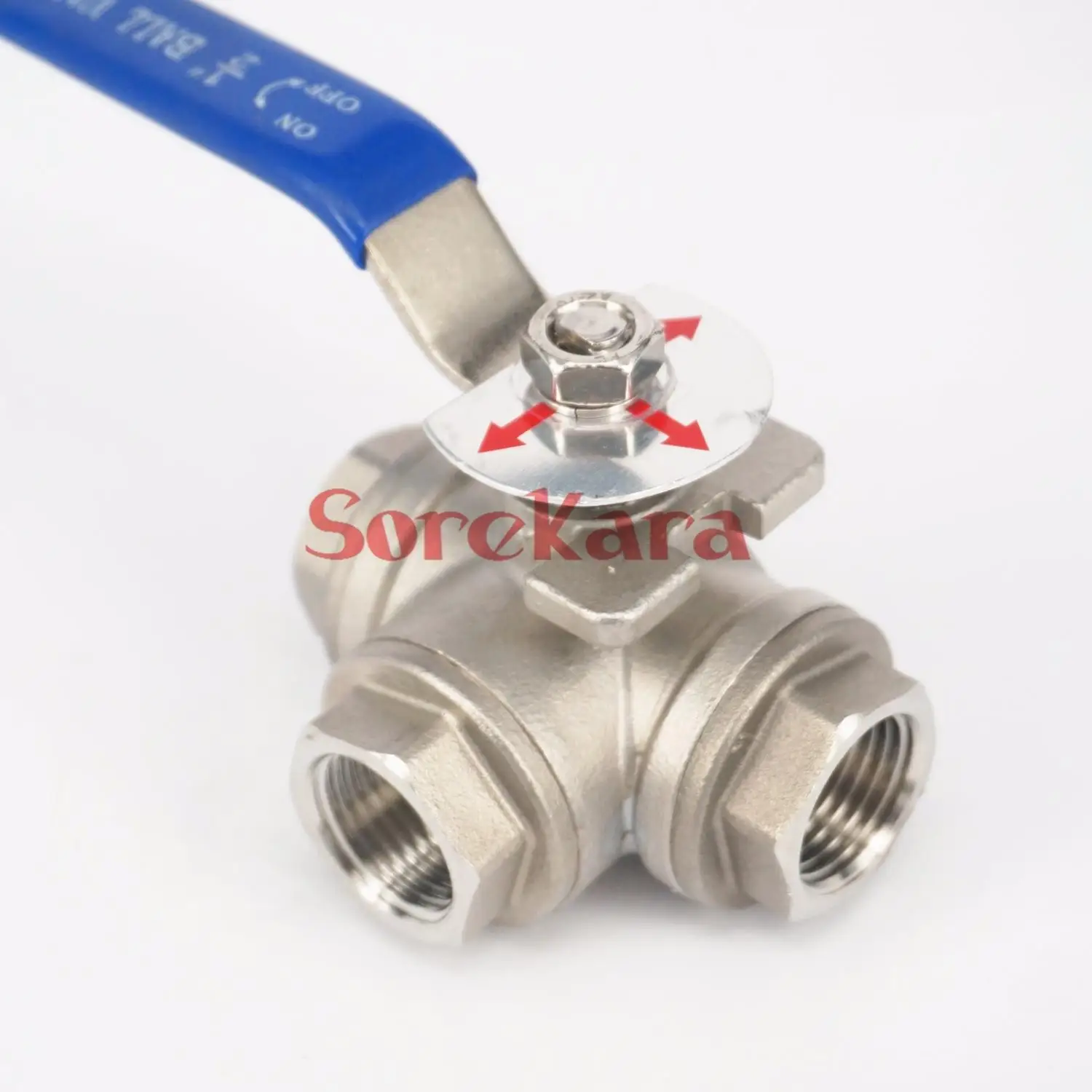 

DN15 1/2" BSP Female Thread 304 Stainless Steel 3 Way L Port Ball Valve oil water air 229 PSI