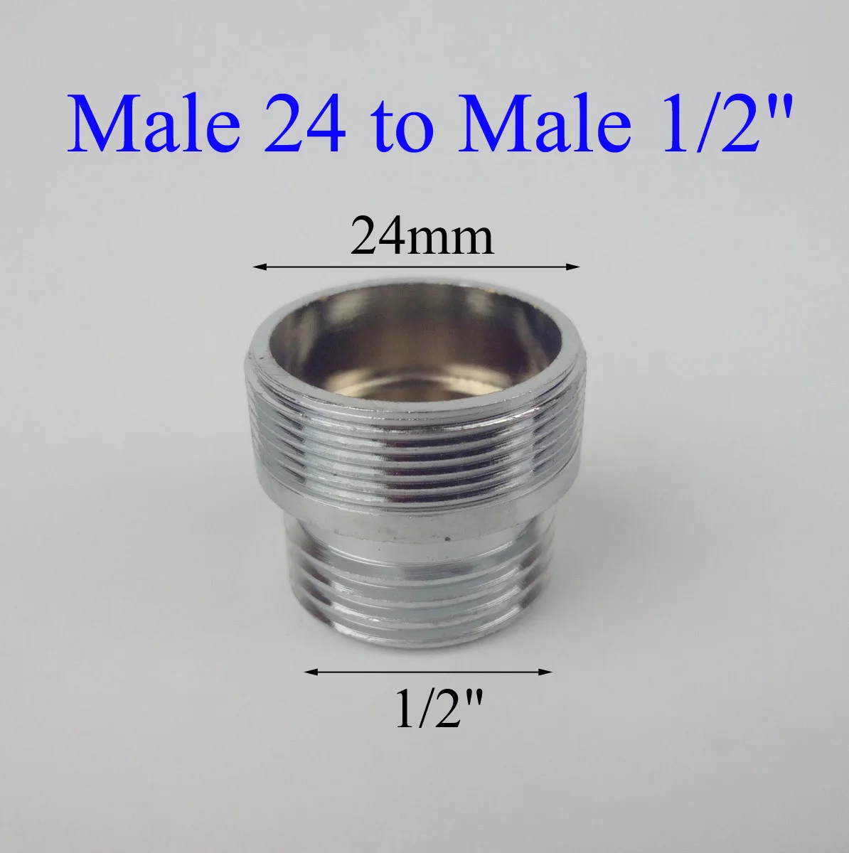 

Male 24 to Male 1/2" chromed adapter for purifier faucet