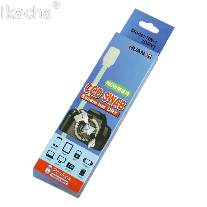 10 pçs/lote 6 pcs Package Wet Sensor CMOS Cleaner CCD COTONETE Para D-SLR Filtros Lente Óptica do LCD Para A Limpeza Da Câmera CCD PAD/CMOS COTONETE