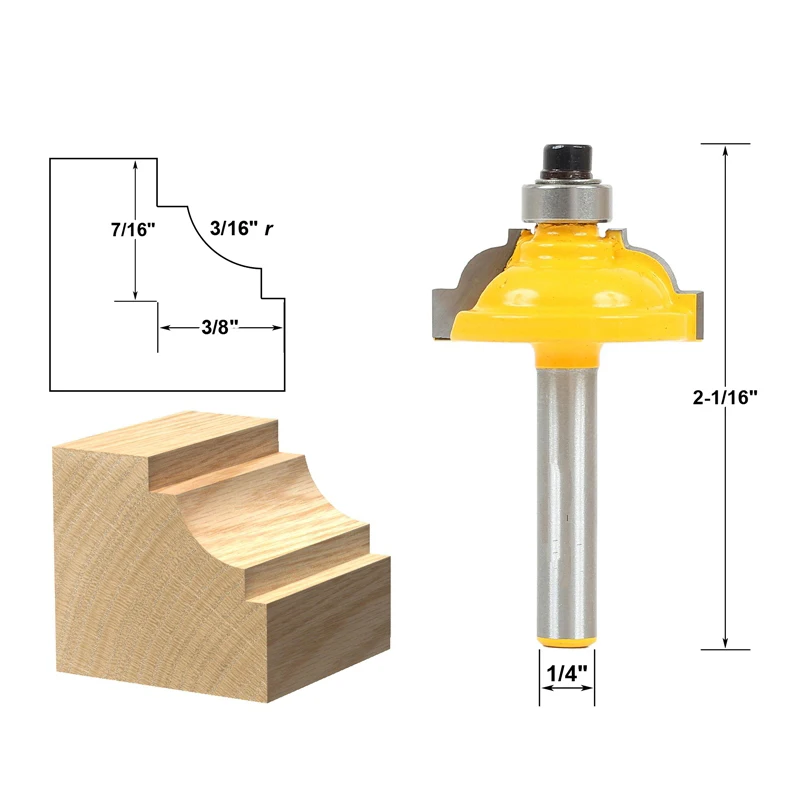 1pcs Classical Cove Edging Router Bit - 3/16