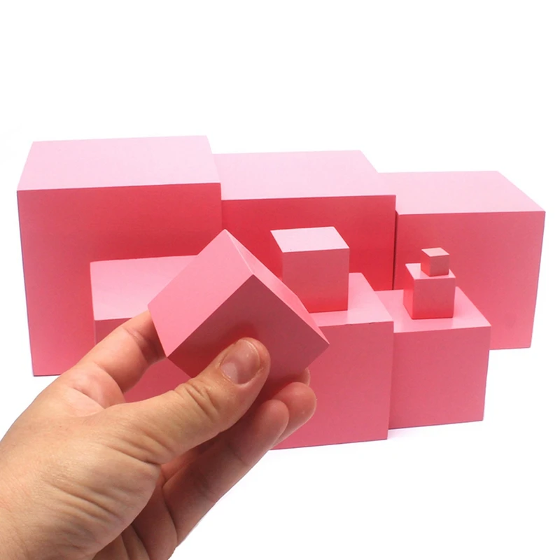Dental house materiali Montessori giocattoli in legno torre rosa 1-10CM cubi rosa legno massello di faggio bambino precoce prescolare educativo