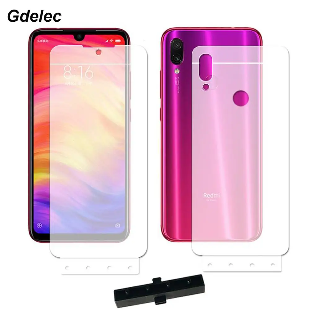 2 шт. передняя и задняя защитная пленка для экрана xiaomi mi 9 se 8 lite pro mix 2s max 3 redmi note 7 гидрогелевая из ТПУ с полным