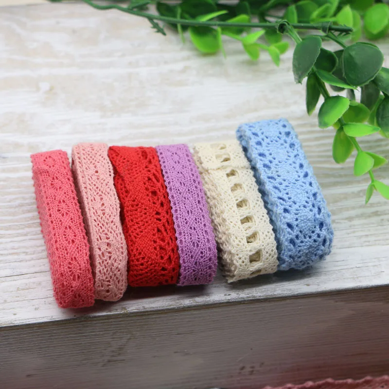 1-3cm Random delivery mixed color pure cotton water soluble lace DIY garment accessories material cotton lace