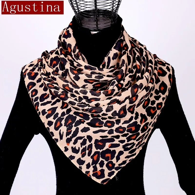 Chiffon scarf shawl leopard print women fashion hijab winter luipaard sjaal schal autumn long scarfs poncho luxury ladies hijab