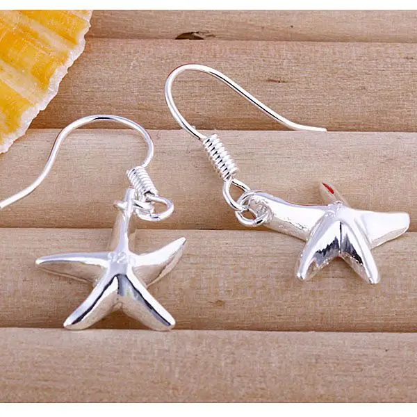 Earrings 925 Silver Earrings 925 Silver Trendy Jewelry Earrings Sea Stars Jewelry Wholesale Free Shippig vnxb LE090