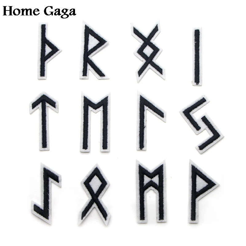 Homegaga Vikings Runes 24pcs Applique patches stickers pour sewing bag jersey clothing para clothes badges iron on tshirt  D0947