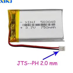 3.7V 750 mAh 503048 Polymer Li Lipo Battery JST-PH 2pin 2.0mm Connector For GPS DashCam Sat Nav Car Camera Mp4 Driving Recorder