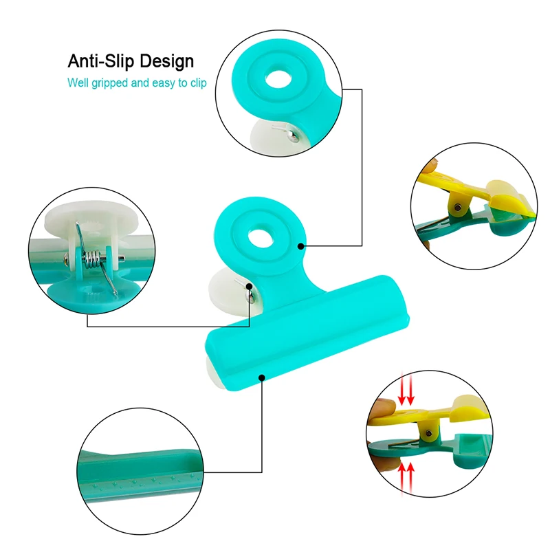 8 قطعة/الوحدة متعددة الوظائف حقيبة رقاقة كليب ، مقاطع الطعام الطازج ، صور ملف المشابك ، ألوان متنوعة الهواء ضيق قبضة الختم لختم المطبخ