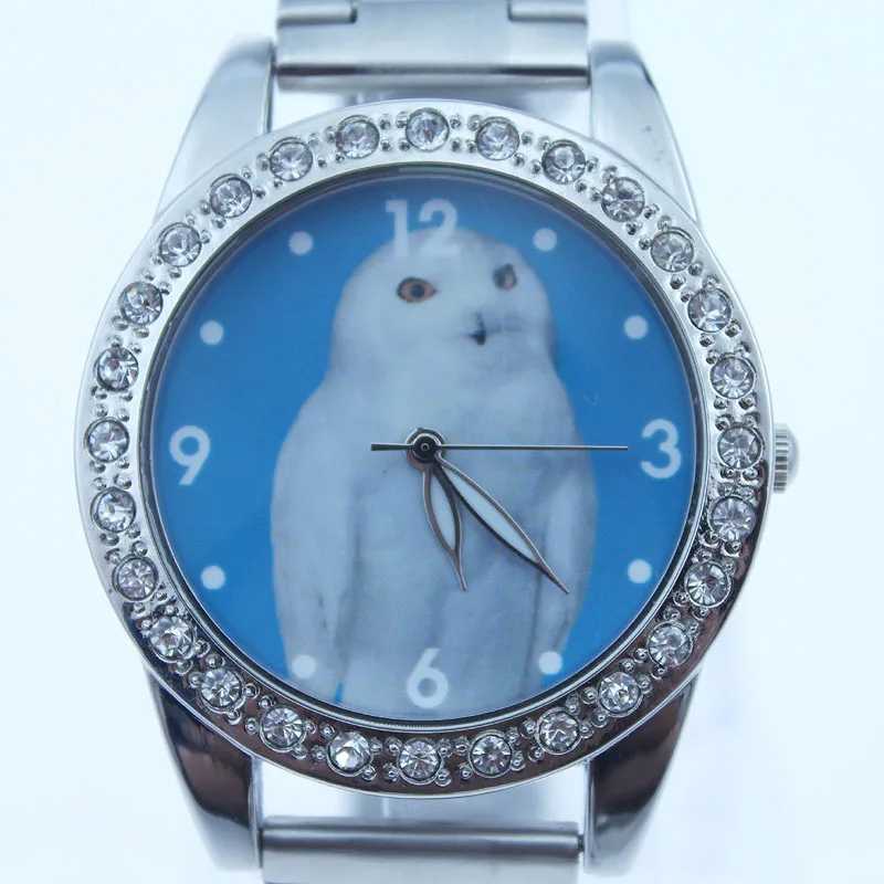 Snow owl dial Fashion White Owl Dial Quartz Men Watch Leather Sport watches High Quality Clock Wristwatch Relogio Masculino