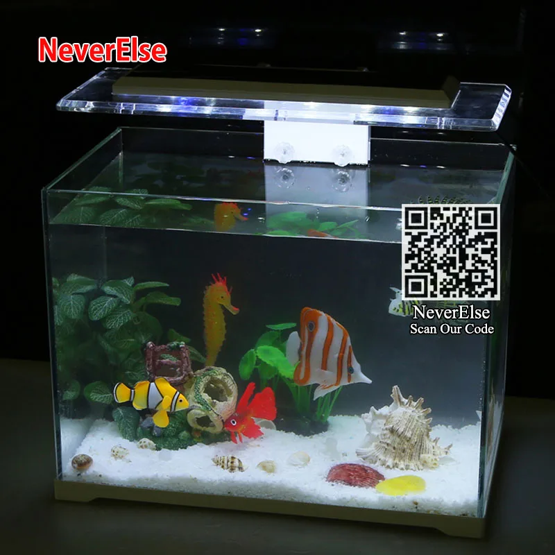 Aquarium Artificial Floating Fish Fluorescent Small Clownfish/Rumble Fish/Goldfish + Suction Cup Fish Tank Decoration Ornaments