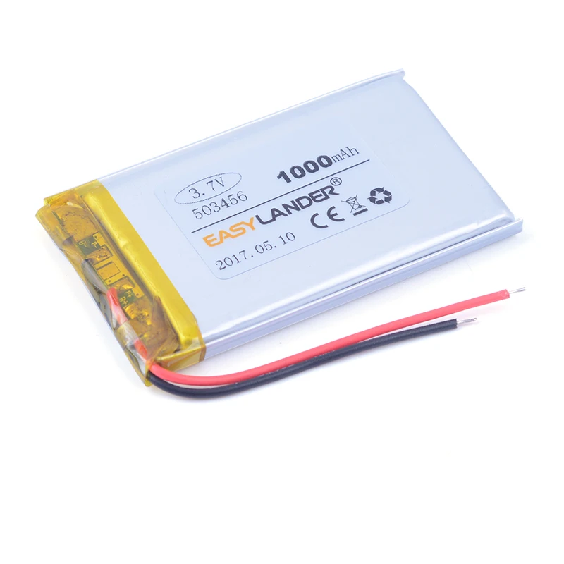 503456 503356 3.7V 1000mAh Rechargeable lithium Li-Polymer  Battery For gps tracker DVR MP4 MP5 DVD H503456  503455 503555