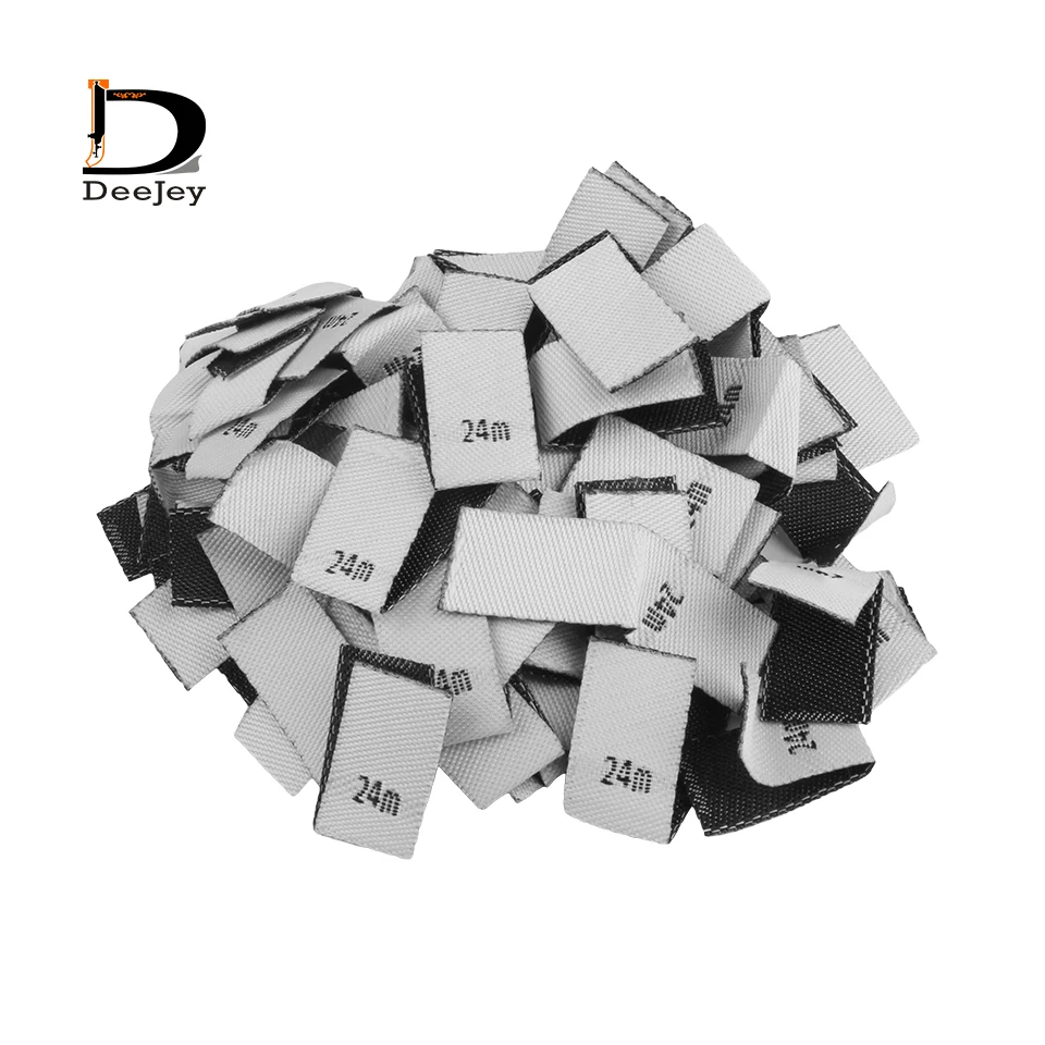 Stock Children Clothing SizeLabel Number White Background Non-Woven Garment Labels 0-3m,3-6m,6-9m,24m Fold Label 100pcs/lot